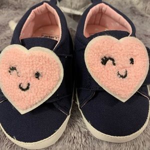 NWT Baby girl soft side and sole navy/pink shoes